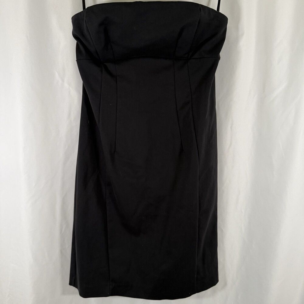 New Express Mini Dress Women's 6 Solid Black Sleeveless Zip Back Pencil